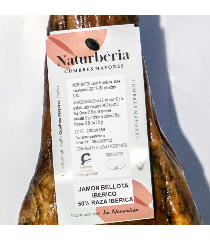 label Bellota Ham 50% Iberisch