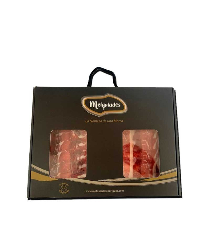Pata Negra Palette. 100% iberische Eichel mit einem Messer geschnitten