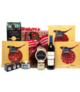 Christmas basket ham and wine