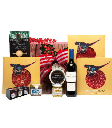Weihnachtskorb Schinken und Wein