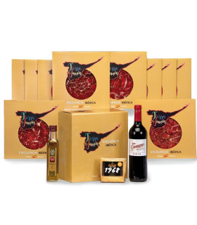 Cesta de navidad con jamón