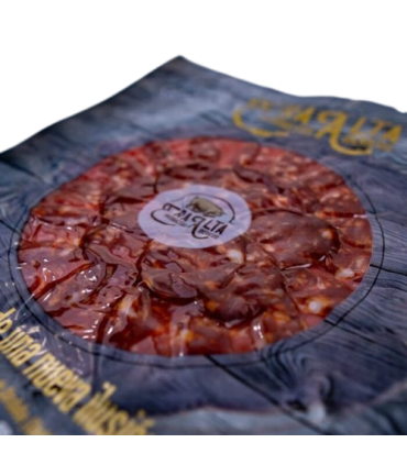 Chorizo Bellota fatiado raça 100% ibérica. Era Alta