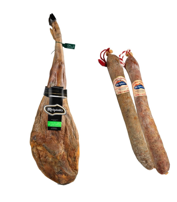 Christmas Hamper with Cebo De Campo Ham 50% Ibérico. Melquiades