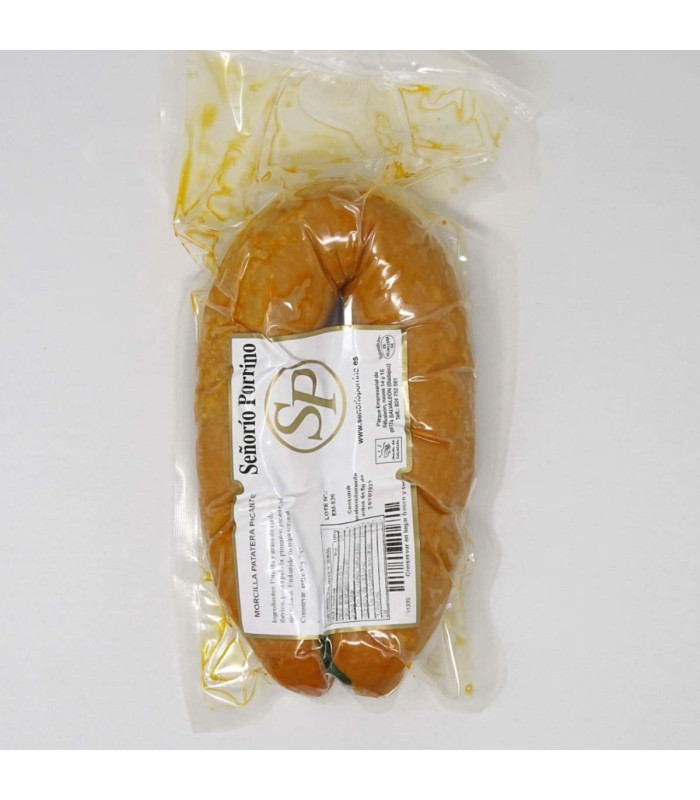 Morcilla patatera con miel