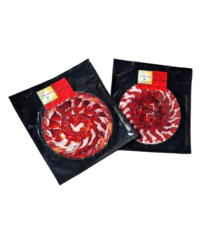 Pliculețe Șuncă bellota 50% rasă ibérica vid. Dehesa Grande - Jamón Ibérico cuțit feliat