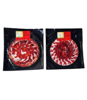 Sobres Jamón Bellota 50% raza ibérica al vacío. Dehesa Grande - Jamón ibérico loncheado cuchillo 2